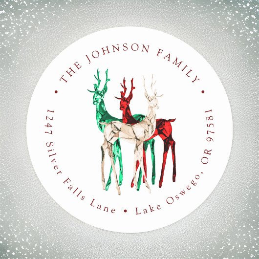 Étiquette d'adresse de retour de Noël en cristal d