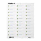 Étiquette d'adresse de retour de Noël en forme de (Feuille entière)