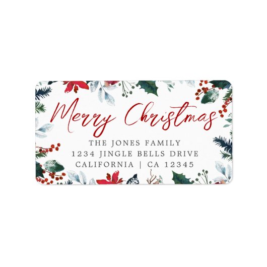 Étiquette d'adresse de retour de Noël festive (Devant)