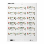 Étiquette d'adresse de retour de Noël Floral (Feuille entière)