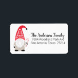 Étiquette d'adresse de retour de Noël Gnome<br><div class="desc">Un mignon gnome tenant un sucre de canne décore ce étiquette de adresse de Noël. Alors vun pour vos enveloppes d'envoi de Noël. Conçu pour vous par Blackberry Boulevard.</div>