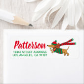 Étiquette d'adresse de retour de Noël Joueur (En situation)