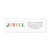 Étiquette d'adresse de retour de Noël Joyeuse Colo (Devant)