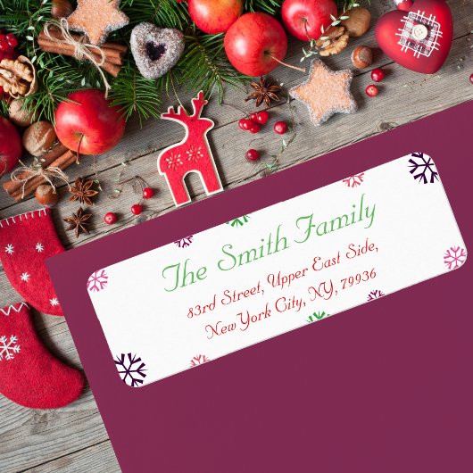 Étiquette d'adresse de retour de Noël personnalisé
