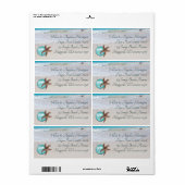 Étiquette d'adresse de retour de Noël Starfish Bea (Feuille entière)