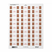 étiquette d'adresse de retour de Noël Zigzag (Feuille entière)