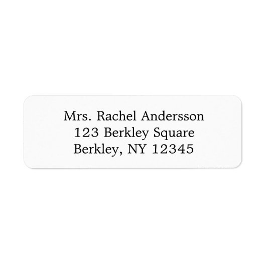 Étiquette d'adresse de retour de nom minimal (Devant)