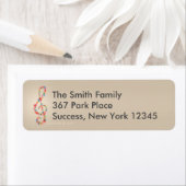 Étiquette d'adresse de retour de note de musique (En situation)