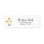 Étiquette d'adresse de retour de peinture de fleur (Devant)