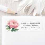 Étiquette d'adresse de retour de peinture de pivoi (En situation)