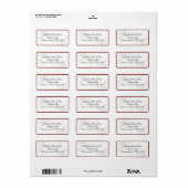 Étiquette d'adresse de retour de perles simples (Feuille entière)