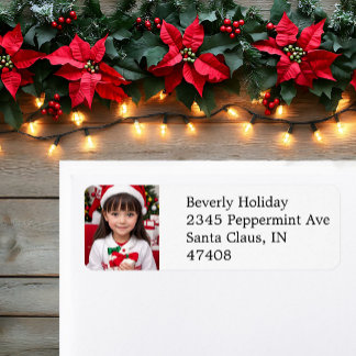 Étiquette d'adresse de retour de photo de Noël