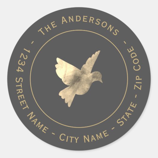 Étiquette d'adresse de retour de pigeon Aquarelle (Devant)