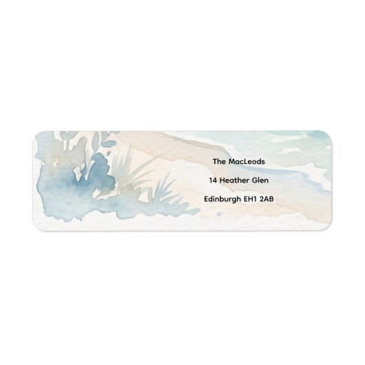 Étiquette d'adresse de retour de plage tropicale (Devant)