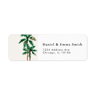 Étiquette d'adresse de retour de plage tropicale m
