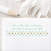 Étiquette d'adresse de retour de point de polka ve (En situation)