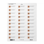 Étiquette d'adresse de retour de Pomeranian (Feuille entière)