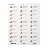 Étiquette d'adresse de retour de Pomeranian (Feuille entière)