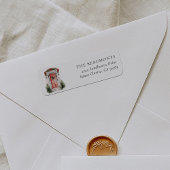 Étiquette d'adresse de retour de porte de Noël rou
