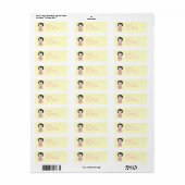 Étiquette d'adresse de retour de poupée Kokeshi (r (Feuille entière)