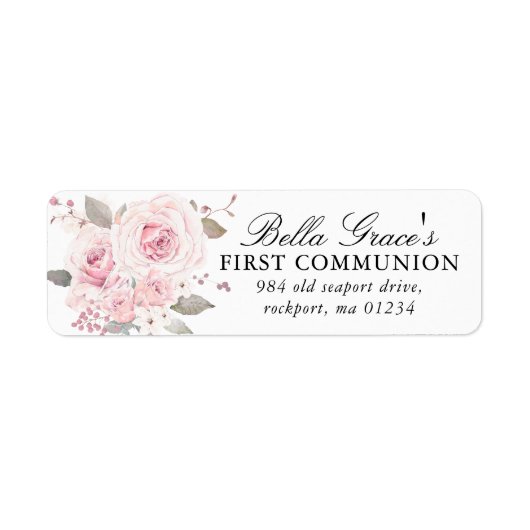Étiquette d'adresse de retour de première communio (Devant)