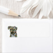 Étiquette d'adresse de retour de race mixte (En situation)