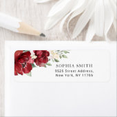 Étiquette d'adresse de retour de roses blanches bo (En situation)