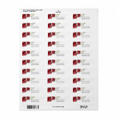 Étiquette d'adresse de retour de roses blanches bo (Feuille entière)