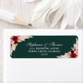 Étiquette d'adresse de retour de roses de Bourgogn (En situation)