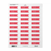Étiquette d'adresse de retour de ruban rouge (Feuille entière)