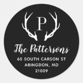 Étiquette d'adresse de retour de Rustic Antler (Devant)