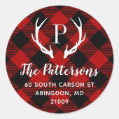 Étiquette d'adresse de retour de Rustic Antler (Devant)