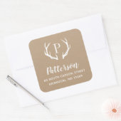 Étiquette d'adresse de retour de Rustic Antler (Enveloppe)