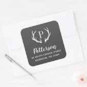 Étiquette d'adresse de retour de Rustic Antler (Enveloppe)