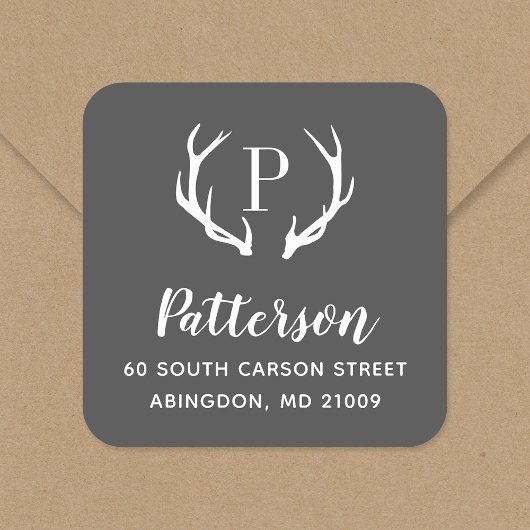 Étiquette d'adresse de retour de Rustic Antler