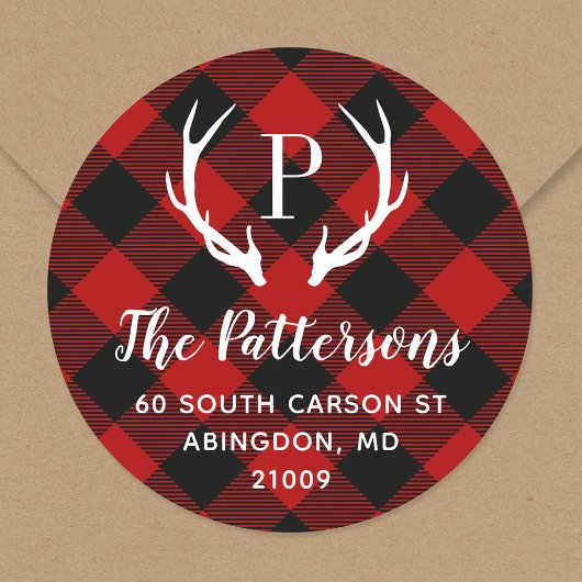 Étiquette d'adresse de retour de Rustic Antler