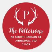 Étiquette d'adresse de retour de Rustic Antler (Devant)