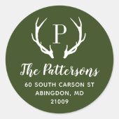 Étiquette d'adresse de retour de Rustic Antler (Devant)