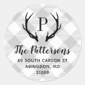 Étiquette d'adresse de retour de Rustic Antler (Devant)