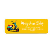Étiquette d'adresse de retour de SCOOTER jaune | P (Devant)