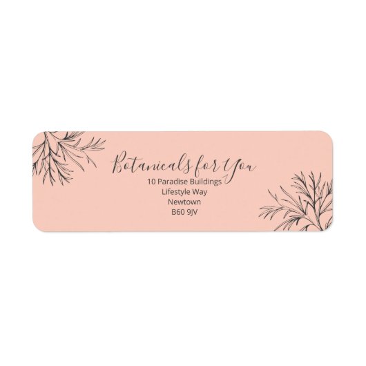 Étiquette d'adresse de retour de script botanique (Devant)