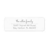 Étiquette d'adresse de retour de script gris simpl (Devant)