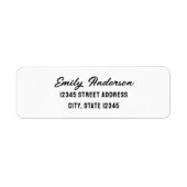 Étiquette d'adresse de retour de script minimalist (Devant)