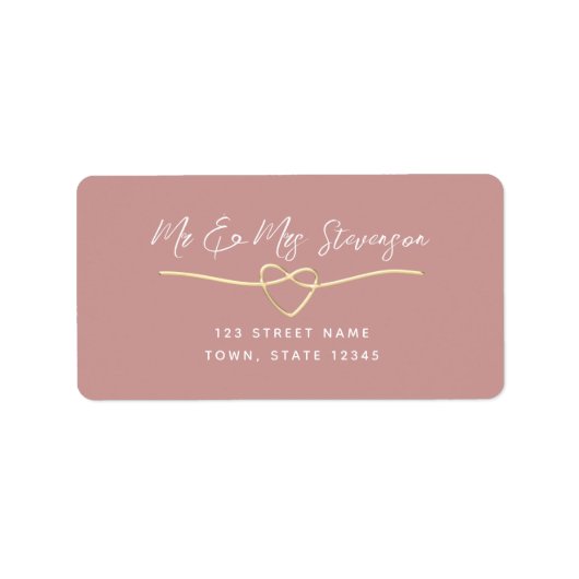 Étiquette d'adresse de retour de script Rose Pouss (Devant)