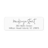 Étiquette d'adresse de retour de script simple et  (Devant)