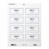 Étiquette d'adresse de retour de style de mode mar (Feuille entière)