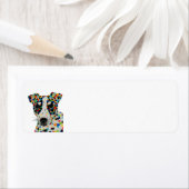 Étiquette d'adresse de retour de Terrier Jack Russ (En situation)