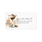 Étiquette d'adresse de retour de thème de Martini  (Devant)