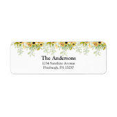 Étiquette d'adresse de retour de tournestournesol (Devant)