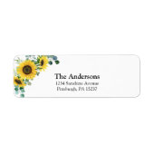 Étiquette d'adresse de retour de tournestournesol (Devant)